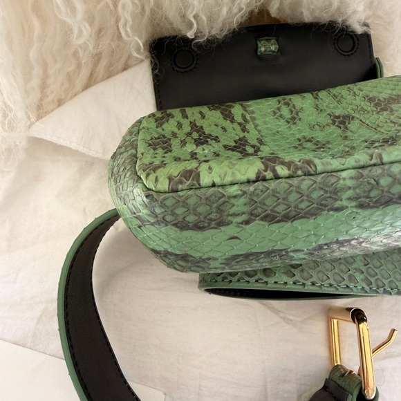 A.L.C. Green Python Crossbody Bag with Gold Accent - Picture 14 of 14